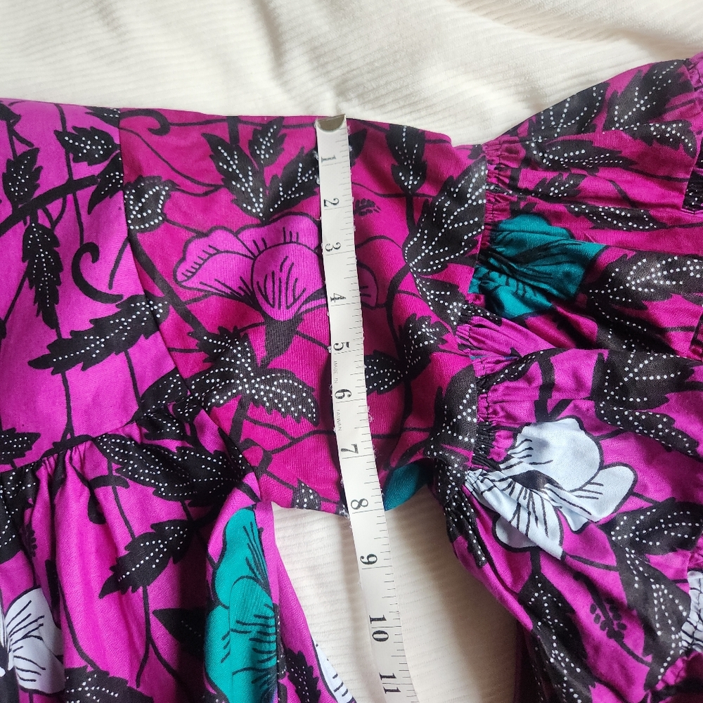 Voluminous Hibiscus Flowers Prints Cotton Tiered Dress Floral Purple Sz 6/8 NWOT - Picture 8 of 16